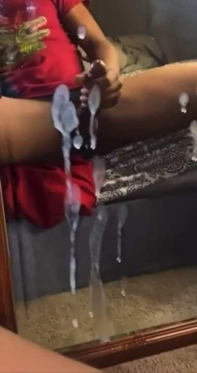 BBC shooting nut all over the mirror 💦