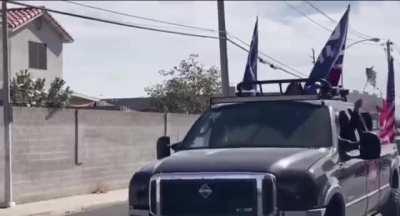 Latino voters going to the polls on horseback