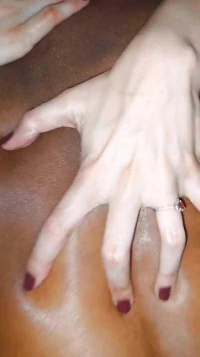 My caged hubby gets little attention from me when I'm busy with my bull's cock!  It's so fun humiliating him and showing him his place while my bull gets to know his. He later was thickly rewarded ;) 