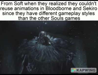 I swear, there are animations from Dark Souls 1 that were still used in Elden Ring