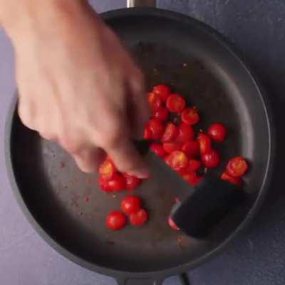Vegan Pesto Pasta with Pan-Roasted Cherry Tomatoes