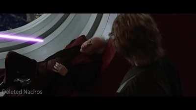 I replaced all the sounds from Mace Windu confronting Palpatine with sounds from Minecraft