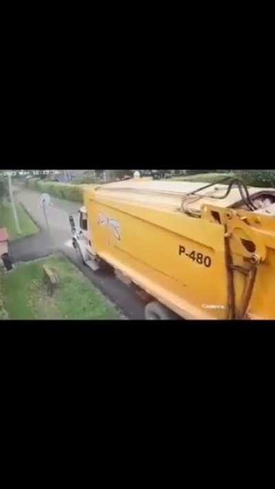 Garbage truck runs over coworker 