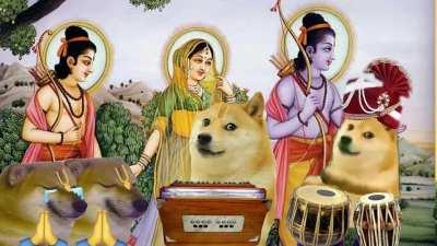 [OC] The soothing doge kirtan in front of ram mandir in near future. ♥‿♥