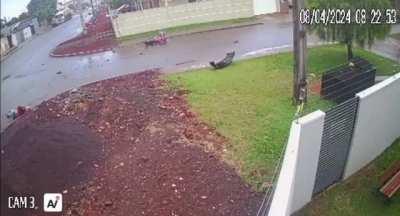 Two people and white stuff hit!