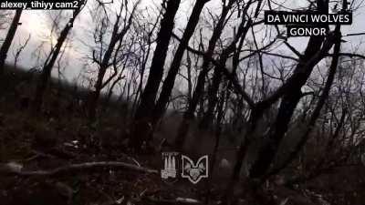 The assault group of the Honor division, part of the battalion of Da Vinci Wolves, cleared the enemy's landing, which leads to the road to Bakhmut.