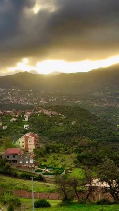 A view from window . A Berber town in Tizi ouzou ( North coastal Algeria)