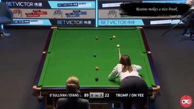 Reanne Evans shows her skills at Snooker