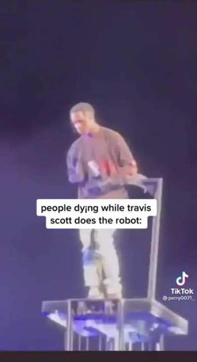 Travis Scott Does the Robot While People are Dying