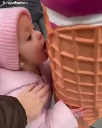 To eat a big icecream