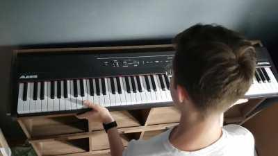 Keyboard perfectly fits bookcase