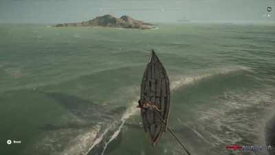 [AC Odyssey]When you're so strong you turn a rowboat into a speedboat