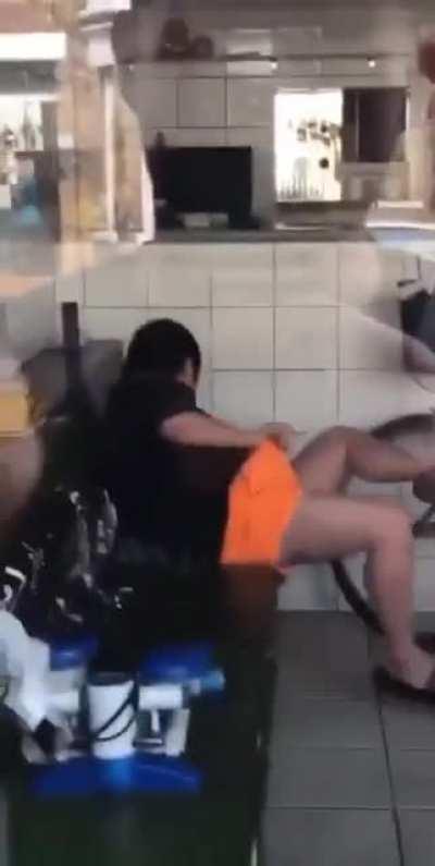 Man having a wank in chicken shop in London 