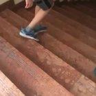 This kid going down the stairs