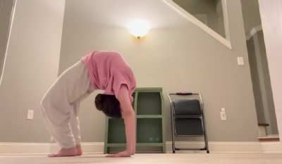 Working on some back flexibility and switch leg kickovers today!