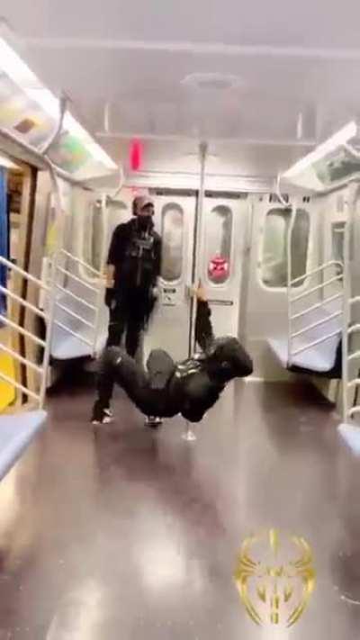 Dancer in train