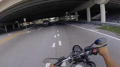 Cyclist Gets Instant Justice After Crossing Against A Green Light