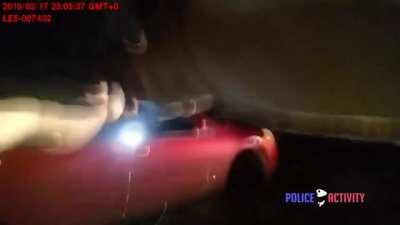 Body cam of Female police officer dodging being shot at point-blank range and immediately returns fire and kills the shoooter.