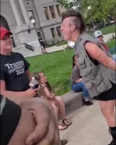 MAGA versus Mohawk crazy screaming match