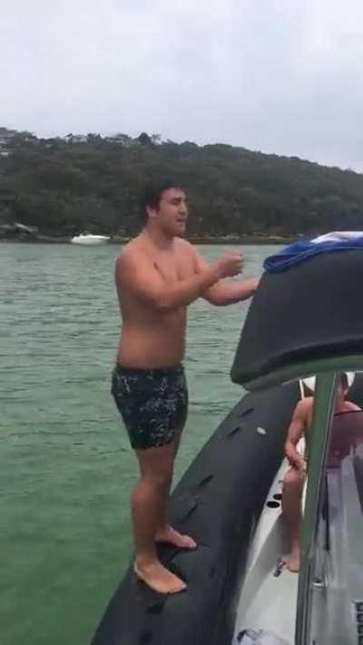 To go head first into the water