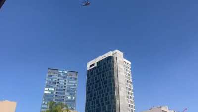 Helicopter with Hostages Passes above the Hostages Square, TLV