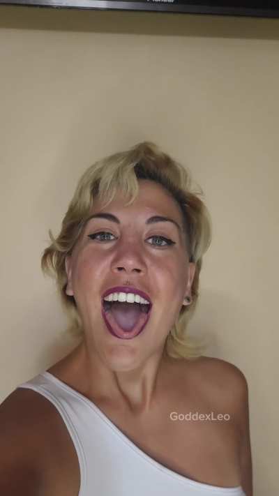 Would you prefer me to let you struggle before I swallow you, tiny? My tongue is ready to make you squirm