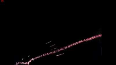 Phalanx CIWS shooting/defending at night