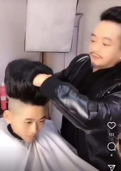 This lad showed his barber a birds nest as reference