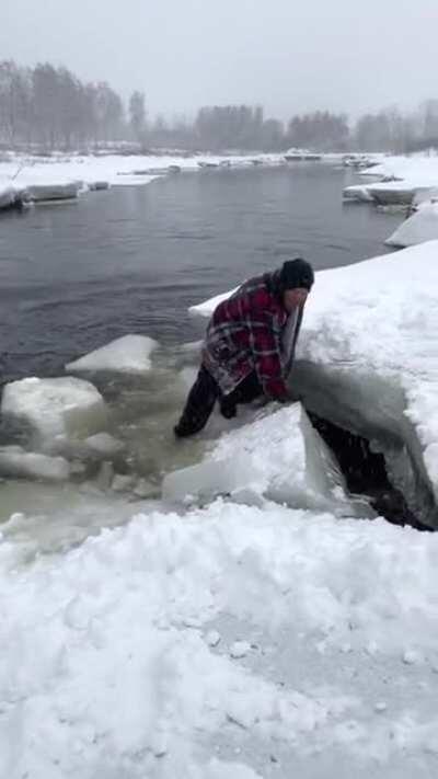 Breaking that ice with a rock