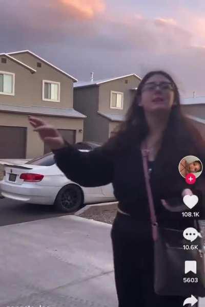 Parking Spot Karen Loses It When Someone Parks 10 Inches From Her Driveway.