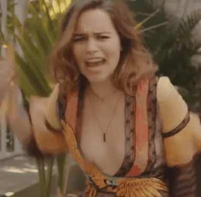 Emilia Clarke's little tits Almost running away