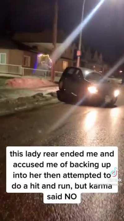 Idiot rear ends someone and attempts to run away