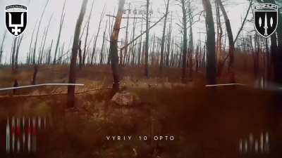 Ukrainian fiber-optic FPV drones of the SIGNUM Battalion hit Russian soldiers in forests in the Lyman direction. 20.12.2025