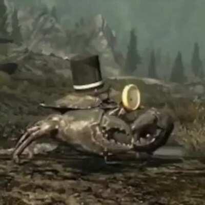 This that a crab with a top hat and monocle?