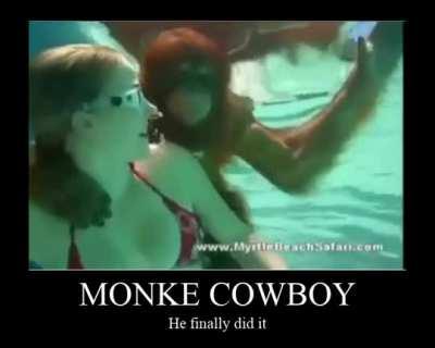 weeee monkey finally accomplish his dream oo oo aa aa