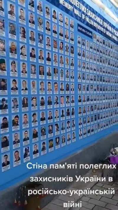 Wall of remembrance. Ukraine losing its best and brightest