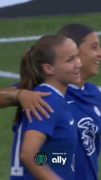 Sam Kerr's great chipped goal to go 1-0 up against Lyon in the WICC!
