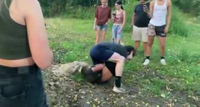 to kill someone smaller than you in a fight.