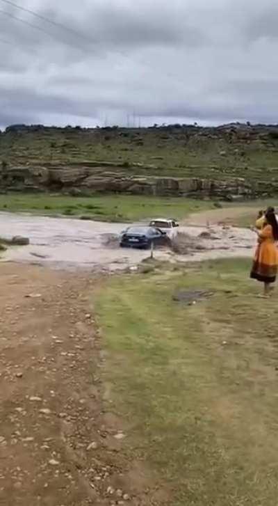 To tow this car through a flash flood