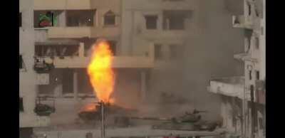 He very popular T-72 tank that has its ammo detonated in Syria [MODERN]