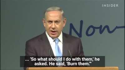In a first, PM Israel Netanyahu claims that Hitler didn't want to murder Jews but that Muslims brainwashed him to do it. [No historian will agree]