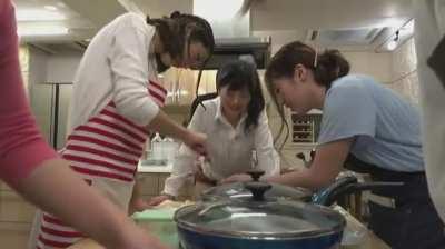 A group of housewives decides to learn the pleasures of cooking at home. | SDDE-537: The Cooking Class - Hibiki Otsuki, Kana Miyashita, Nene Sakura, Renon Kanae | JAV with English Subtitles | EroJapanese.com