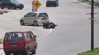 Car turned to the left at last minute