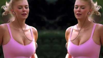 Sexy Blonde Massive Boobs Jogging Slow-Mo