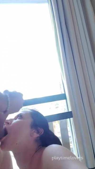 Sucking & Licking his Balls while I watch him Jerk off makes me so Hot [mf]