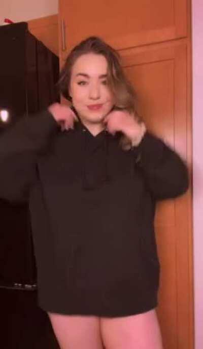 why hide all these tummy rolls and curves under a baggy sweatshirt??