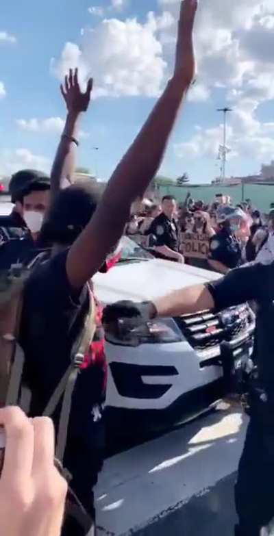 NYPD Cop pulls down peaceful protestor’s mask to pepper spray him. This video is being removed all over twitter, they are trying to hide this.