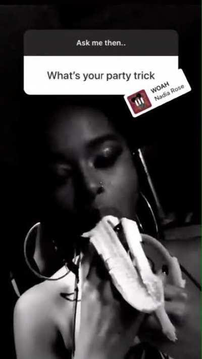 Deepthroating a banana