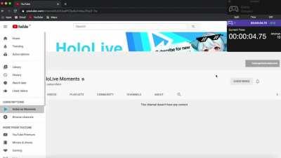 HoloLive Moments Unsubscribing RTA 6.33 Glitchless