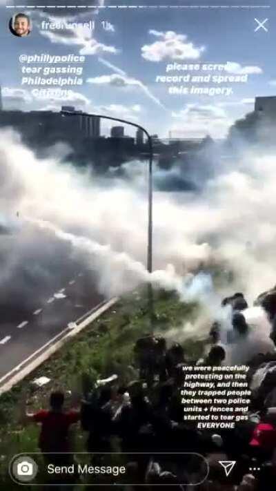 Tear gas is meant to disperse crowds. Police blocked both sides of the rode, trapping protestors before launching tear gas. This is not about dispersing, because they physically couldn’t, this was about harming them.